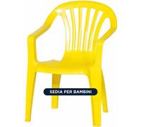 IPAE PROGARDEN Sedia da Giardino per Bambini Impilabile in Plastica con Braccioli 36,5x40x52h cm colore Giallo - 46202 Baby