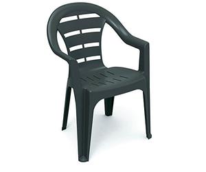 Ipae-Progarden Sedia Monoblocco Colore Antracite - Modello Moyo