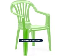 IPAE PROGARDEN Sedia da Giardino per Bambini Impilabile in Plastica con Braccioli 36,5x40x52h cm colore Verde Lime - 462250 Baby