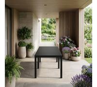 Tavolo Allungabile Esterno Giardino Antracite/Bianco Da 150 Cm a 220 Cm x90x72H
