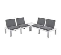 IPAE salottino modulare molok Bianco con 1 tavolino 8 Cuscini Antracite Set Giardino
