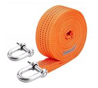 IPAGSEFWE Corda di Recupero per Veicoli, Cinghia da Traino for Recupero 12T/26.400 libbre, Larghezza 2" con Anello Riflettente e 2 Ganci (3-10) m(12t,3m)