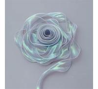 IPAGSEFWE Nastro in Organza Chiffon, Nastro di Chiffon da 10 Metri, Varie Misure, Multicolore, for lavori Fai Te e Confezioni Regalo(Silver,5 x 10 Yard)