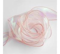 IPAGSEFWE Nastro in Organza Chiffon, Nastro di Chiffon da 10 Metri, Varie Misure, Multicolore, for lavori Fai Te e Confezioni Regalo(Champagne Pink,1 x 10 Yard)