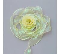 IPAGSEFWE Nastro in Organza Chiffon, Nastro di Chiffon da 10 Metri, Varie Misure, Multicolore, for lavori Fai Te e Confezioni Regalo(Yellow,7 x 10 Yard)