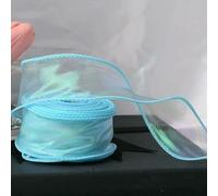 IPAGSEFWE Nastro in Organza Chiffon, Nastro in Organza a Coda di Pesce con Bordo Ondulato da 40 mm x 9 m for Confezioni Regalo Fai Te Multicolore(Blue)