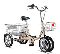 IPAGSEFWE Triciclo per adulti, Adult Cruiser Tricycle 14in Single Speed With Shopping Basket Multicolor