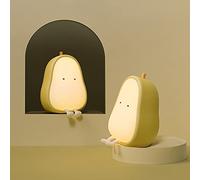 iPalmay Simpatica Luce Notturna a Forma di Pera in Silicone, Lampada USB Ricaricabile ABS+PC, 3 Colori Dimmerabili per Camera da Letto