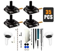 iParto Confezione da 4 joystick di ricambio per controller Oculus Quest 2 di ricambio per joystick Meta Quest 2 sinistro/destro analogico con viti, tappi per miniature, strumenti