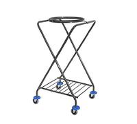 IPC TOOLS SPA Carrello Portasacco Nero 120 litri Ferro Tondo Verniciato 4 Ruote Caster