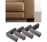 IPEA 4X Gambe in Legno Modello Angolare per Divani, Mobili, Armadi - Set di 4 Piedi per ad Angolo Colore Wengè, Altezza 50 mm