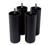 IPEA 4x Gambe per Mobili e Divani in Plastica - Altezza 19 cm - Made in Italy - Set di 4 Piedini per Poltrone e Arredamento - Deisgn Minimal - Piedi Avvitabili con Vite 10M - Colore Nero
