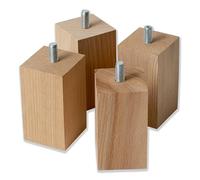 IPEA 4x Piedini per Mobili e Divani in Legno - Altezza 10 cm - Made in Italy - Piedi Rettangolar per Armadi, Letti, Poltrone, Arredamento - Deisgn Minimal ed Elegante - Set di 4 Pezzi