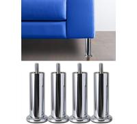 IPEA 4x Piedini per Mobili e Divani modello ACQUAMARINA CON BASE - Set di 4 Gambe in Ferro - Piedi dal Design Minimal per Poltrone, Armadi, Mobili Casa - Colore Cromato - Altezza 120 mm