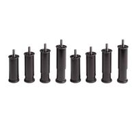 IPEA 4X Piedini Regolabili per Mobili, Cucina, Divano, Armadi - Set di 8 Gambe Allungabili in Altezza da 100 a 145 mm - Piedi Colore Nero - 45 millimetri di Allungamento