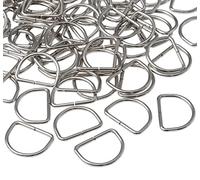 IPEA Anelli a D in Metallo non Saldati per Borse, Zaini, Cinghie - 50 pezzi - Made in Italy - Anello con forma Semicircolare - Fibbie per Fai da Te, Abbigliamento, Cinture, Accessori - 30 mm