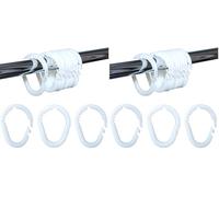 IPEA Anelli per Tende Doccia con Gancio Apribile - 24 pezzi - Made in Italy - Ganci in Plastica Super Resistente e Scorrevole per Asta della Tenda Bagno - Colore Bianco - Larghezza interna 45 x 35 mm