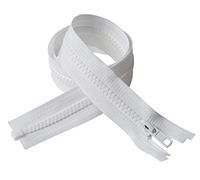IPEA BSZIP075-01, Cerniera Lampo Bianca lunga 75 cm, Bianco, 2 Unità, Catena Misura #5, Cerniere Lampo Divisibili per Abbagliamento Arredamento Cucito Giacche - Zip - Larghezza 30 mm
