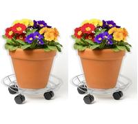 IPEA Carrello Sottovaso con Ruote per Vasi e Fioriere - 36 cm - Supporto Base Mobile in Metallo per Piante e Fiori per Casa, Balcone, Giardino - Ideale Per Muovere Vaso Pesante (Confezione da 2)