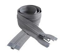 IPEA Cerniera Lampo Grigia lunga 75 cm - Colore Grigio - 2 Unità - Catena Misura 5 - Cerniere Lampo Divisibili per Abbagliamento Arredamento Cucito Giacche - Zip - Larghezza 30 mm