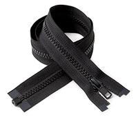 IPEA Cerniera Lampo misura #5 - Varie Lunghezze - 2 pezzi - Due Cerniere Divisibili per Abbagliamento Arredamento Cucito Giacche - Zip - Lunga 65 cm - Larghezza 30 mm - Colore Nero