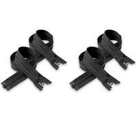 IPEA Cerniera Lampo Nera lunga 65 cm Nera - 2 Pezzi - Catena Misura #5 - Cerniere Lampo Divisibili per Abbagliamento Arredamento Cucito Giacche - Zip - Larghezza 30 mm - Colore Nero (Confezione da 2)