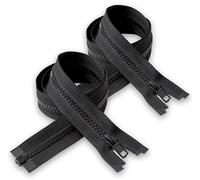 IPEA Cerniera Lampo Nera lunga 80 cm Nera - 2 Pezzi - Catena Misura #5 - Cerniere Lampo Divisibili per Abbagliamento Arredamento Cucito Giacche - Zip - Larghezza 30 mm - Colore Nero