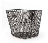 IPEA Cestino per Bicicletta Anteriore in Maglia Metallica Nero - 31 x 24 cm - Cesto Portapacchi per Bici Classica e Mountain Bike - Leggero, Robusto, Antiruggine - Portaoggetti Universale