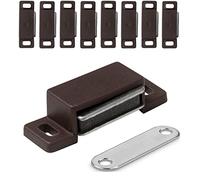 IPEA Chiusure Magnetiche per Mobili, Porte, Armadi, Cassetti - 10 Pezzi - Marrone - Chiusura Magnetica con Calamita per Ante e Credenze - Cerniera Magnetica - Fermo Magnetico per Cucina e Casa
