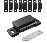 IPEA Chiusure Magnetiche per Mobili, Porte, Armadi, Cassetti - 10 Pezzi - Nero - Chiusura Magnetica con Calamita per Ante e Credenze - Cerniera Magnetica - Fermo Magnetico per Cucina e Casa