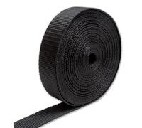 IPEA Cinghia Rigida 40 mm per Zaino e Borse in Nylon - [ 10 METRI ] - Made in Italy - Corda Cinturino Multiuso per Cucito, Sport, Bagagli, Fai da Te, Borsoni - Nero - Larga 4 CM