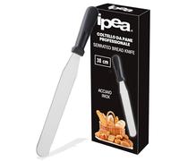 IPEA Coltello per Pane Professionale con Punta Tonda e Lama Seghettata in Acciaio Inox - Coltello da Pane Affilato Multiuso per Tagliare Pane, Panini, Frutta - Lunghezza 38 cm