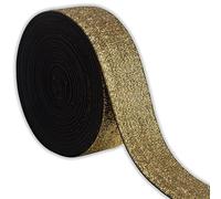 IPEA Corda Elastica Lurex per Cucito e Accessori - 10 METRI - Made in Italy - Fettuccia Elastica 50 mm Brillante per Vestiti, Gonne, Borse, Cinture - Elastico Piatto da Cucire - Nastro Elastico - Oro