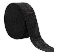 IPEA Corda Elastica Lurex per Cucito e Accessori - 10 METRI - Made in Italy - Fettuccia Elastica 50 mm Brillante per Vestiti, Gonne, Borse, Cinture - Nastro Elastico Piatto da Cucire - Nero