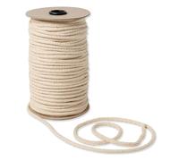 IPEA Corda Macrame Cotone Naturale - 6 mm x 100 Metri - [ Made in Italy ] - Rotolo Super Lungo - Filo da Cucito per Lavorazioni Artigianali, Decorazioni, Arazzi e Tende - Filato