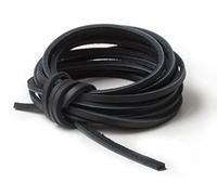 IPEA Cordino in Vera Pelle Quadrato per Accessori, Artigianato, Scarpe, Moda - Pelle Premium Made in Italy - 3m Lunghezza - Lacci - Cordino in Cuoio 3 mm Ritagliabile - Colore Nero