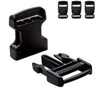 IPEA Fibbie in Plastica per Zaino e Borse - 4 pezzi - Made in Italy - Fibbia a Scatto Doppio Laterale per Zaini, Accessori, Cucito, Borsoni, Abbigliamento - Nero - 40 mm