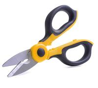 IPEA Forbici da Elettricista Professionali Isolate - [ Lama Retta da 50 mm in Acciaio Inox ] - Forbici da Elettricisti per Taglio Fili e Cavi Elettrici - Spelacavi e Spelafili - Elettricisti