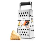 IPEA Grattugia 4 Facce per Formaggio in Acciaio Inox - 23 cm - Grattugia Verticale Sei Lame con Manico in Ergonomico per Grattugiare Formaggi, Verdura, Limone, Frutta Cioccolata - Multiuso per Cucina