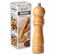 IPEA Macinapepe Manuale in Legno per Pepe, Peperoncino e Sale - [ DESIGN CLASSICO ] - Macina Pepe Classico da Cucina con Smerigliatrice in Metallo per Macinare Spezie, Cumino, Sesamo, Paprika