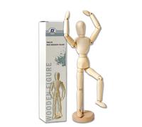 IPEA Manichino in Legno da Disegno - Altezza 30 cm - Snodabile e Flessibile - Figura in Legno con Base di Supporto per Disegnatori, Professionisti e Studenti - Manikin - Corpo Umano - Arte