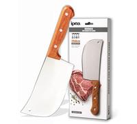 IPEA Mannaia da Cucina 29 cm - Coltello da Chef Professionale con Lama Affilata in Acciaio Inox per Tagliare Carne ed Alimenti - Impugnatura Ergonomica in Legno per Cuoco o Macellaio