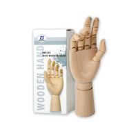 IPEA Mano in Legno Grande - Altezza 30 cm - Snodabile e Flessibile con Dita Mobili per Disegnatori, Professionisti e Studenti - Mano Destra - Designo Manichino Corpo Umano - Arte - Portaoggetti