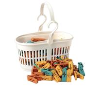 IPEA Mollette per il Bucato con Cestino in Plastica - 36 Pezzi - Super Leggero con Ganci - Mollette Colorate con Cestello per Appendere e Stendere Vestiti, Biancheria, Accessori - Stendibiancheria