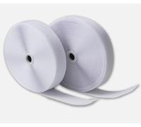 IPEA Nastro a Strappo (Non Adesivo) da Cucire - 25 Metri x 50 mm - Striscia Extra Forte larga 5 CM per Arredamento Casa Vestiti Abiti per Cucito - Corda Gancio e Anello - Colore Bianco