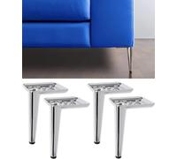 IPEA Piedini per Mobili e Divani in Ferro 150 MM Cromati - [ DESIGN MODERNO ] - Set di 4 Gambe in Metallo per Armadi Poltrone Letti - Piedi Colore Cromato - Basi per Arredamento - Altezza 15 CM