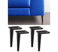 IPEA Piedini per Mobili e Divani in Ferro 150 MM Neri - [ DESIGN MODERNO ] - Set di 4 Gambe in Metallo per Armadi Poltrone Letti - Piedi Colore Nero Opaco - Basi per Arredamento - Altezza 15 CM