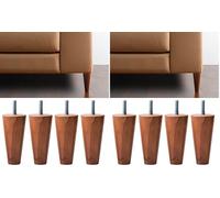 IPEA Piedini per Mobili e Divani in Legno colore Noce - Made in Italy - Set di 8 Gambe con Forma a Cono per Armadi e Poltrone - Piedi Colore Noce - Gambe per Mobili - Altezza 140 mm