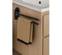 IPEA Porta Asciugamani Adesivo da Parete o Mobili Bagno - 2 POSTI - Non Necessita Foratura - 180° - Design Moderno - Doppio Braccio Mobile - Porta Salviette da Muro da Incollare Bagno, Doccia, Casa