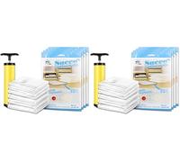 IPEA Sacchetti Sottovuoto per Vestiti - [ 4 Sacchi 50x60cm + Pompa Manuale ] - Sacchi Salvaspazio Riutilizzabili Abbigliamento, Piumoni, Coperte, Abiti - per Casa, Viaggi e Conservazione - Antiplovere